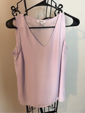 Nine West Lilac lavender purple V-Neck Sleeveless Blouse tank top XS